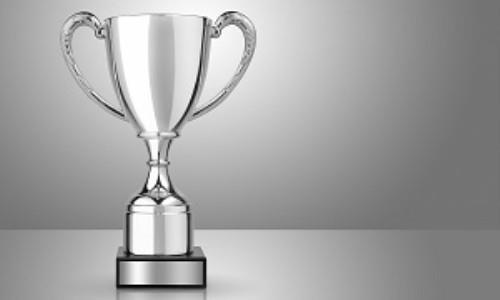 platinum cup shaped trophy